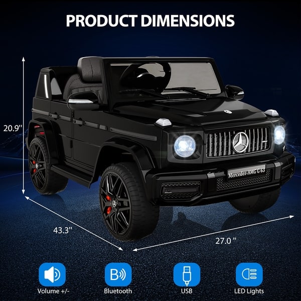 12V Kids Ride on Car, Licensed Mercedes Benz G63 Electric Car w/Remote Control
