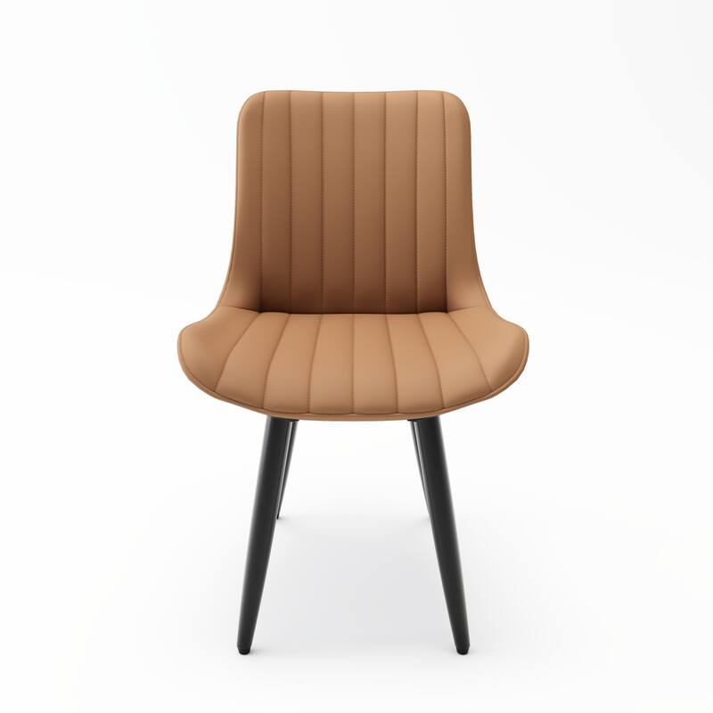 20" PU Leather Upholstered Dining Chairs with Metal Legs, Set of 4