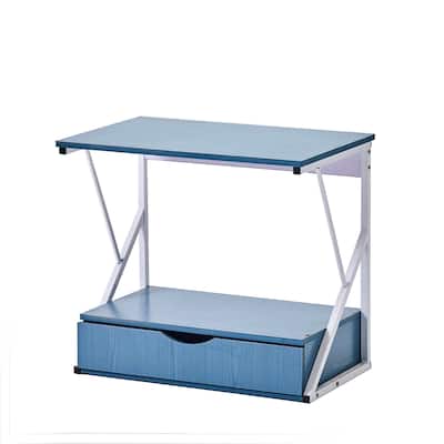 Porthos Home Aspen 1-tier Corner Shelf With Drawer, Wood And Iron