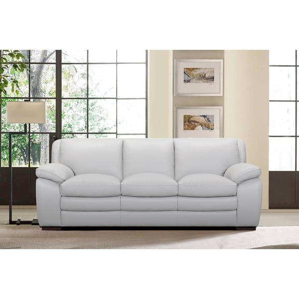 Shop Armen Living Zanna Contemporary Sofa In Genuine Dark Brown