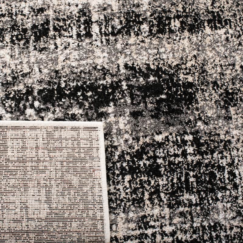 SAFAVIEH Adirondack Lida Modern Abstract Distressed Rug - 2'6" x 14' Runner - Silver/Black - Runner