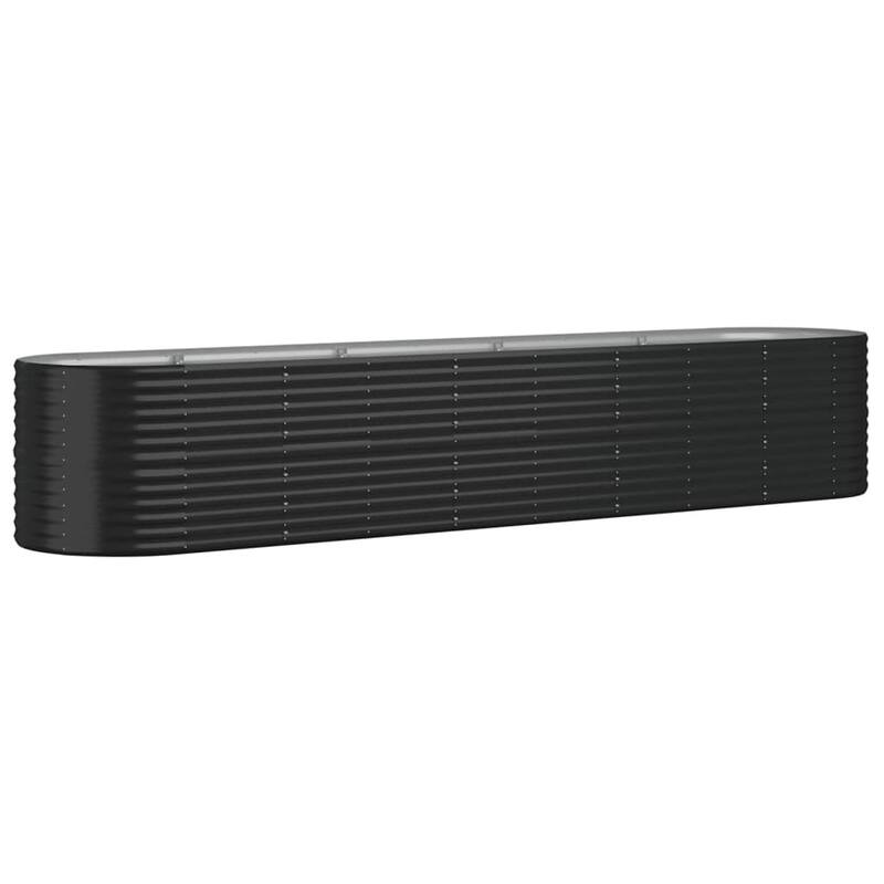 vidaXL Raised Garden Bed Raised Flower Bed Galvanized Steel Outdoor Planter