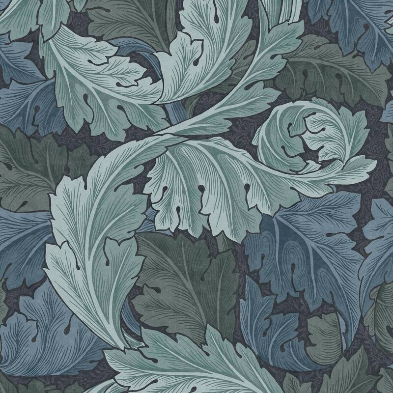 William Morris Acanthus Blue Wallpaper
