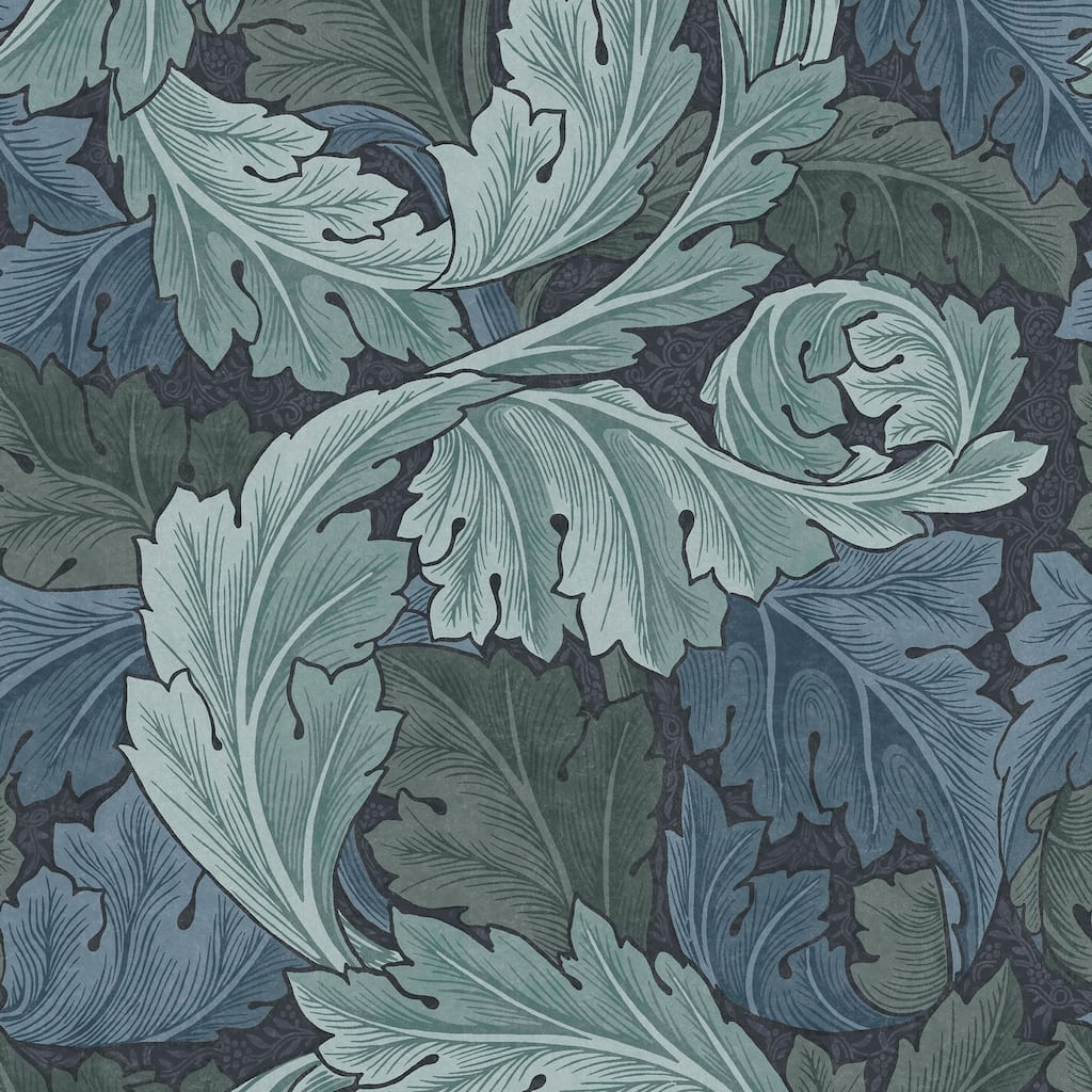 William Morris Acanthus Blue Wallpaper