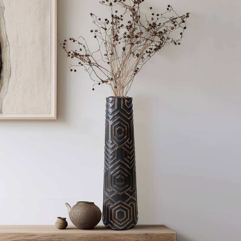 Clay Geometric Contemporary Decorative Vase