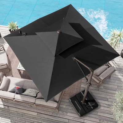 Outdoor 10ft Double Top Patio Cantilever Umbrella with Cross Base by Crestlive Products