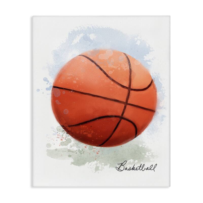 Stupell Soft Pastel Basketball Canvas Wall Art Design By Matthew Piotrowicz - 30 x 40
