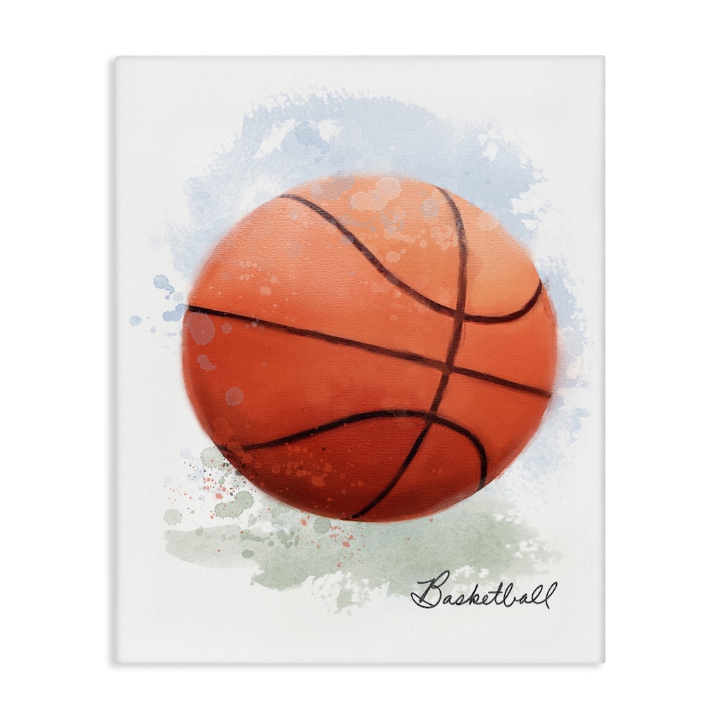 Stupell Soft Pastel Basketball Canvas Wall Art Design By Matthew Piotrowicz