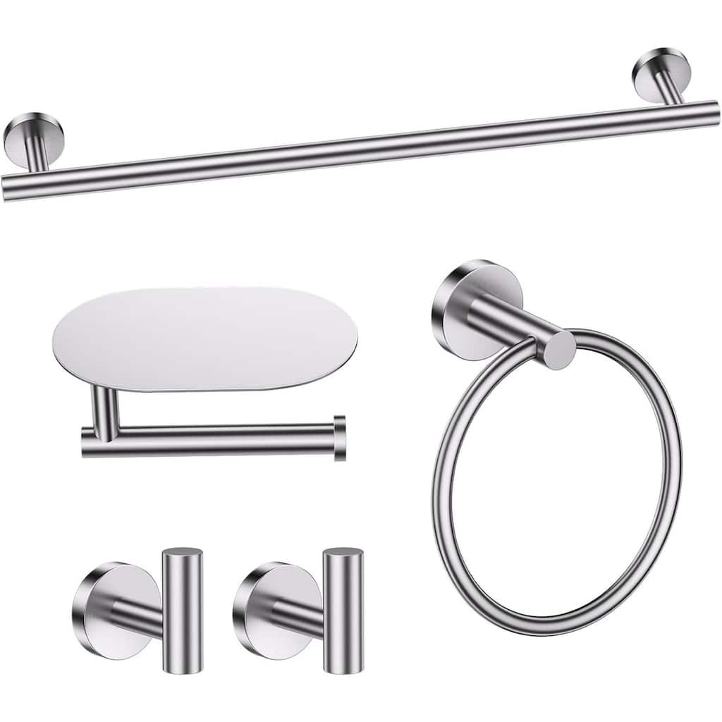 (Brushed Nickel) Bathroom Hardware Set, 304 Brushed Stainless Steel, 24 Inch