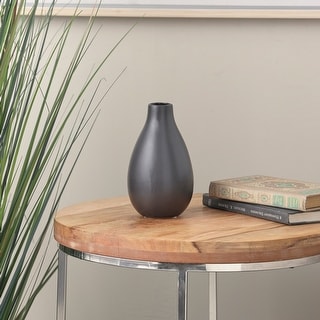 Black Ceramic Minimalistic Decorative Vase - Bed Bath & Beyond - 40338388