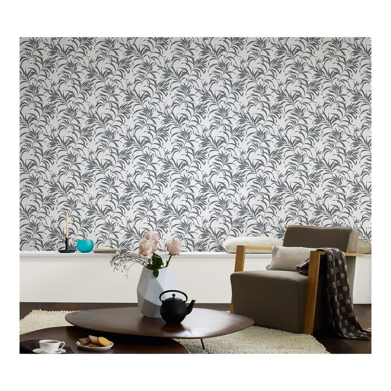 Marburg Valentina Grey Leaf Wallpaper - 20.5 x 396 x 0.025