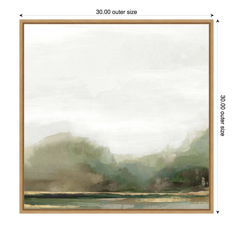 Misty Landscape at Dawn by PI Studio Framed Canvas Wall Art Print - 30 x 30 in