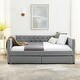 preview thumbnail 20 of 27, Upholstered Full Size Daybed with Two Drawers Tufted Sofa Bed