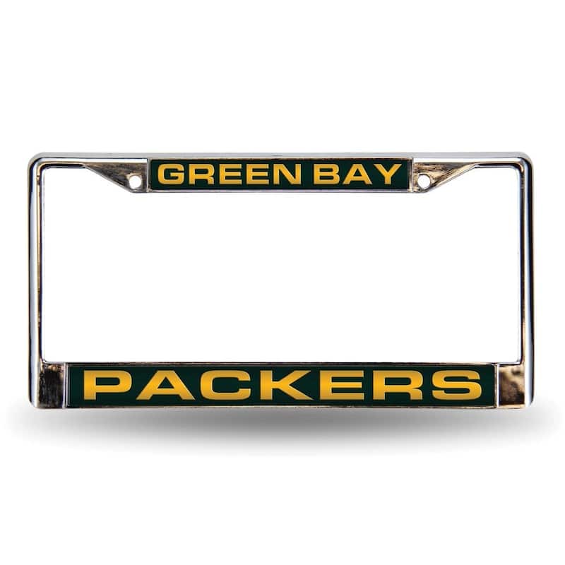 NFL Green Bay Packers Green Laser Chrome Acrylic License Plate Wall Frame