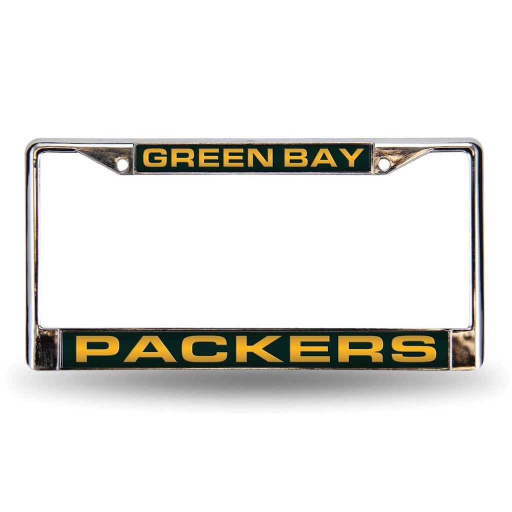 NFL Green Bay Packers Green Laser Chrome Acrylic License Plate Wall Frame
