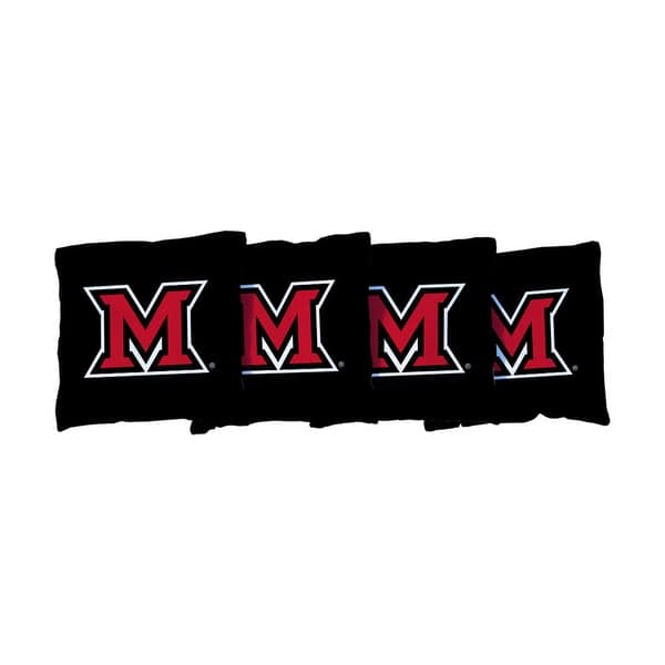 slide 2 of 3, Miami University RedHawks Cornhole Bags Version 2 All-Weather Resin Filled