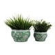 preview thumbnail 23 of 80, Decorative Floral Ceramic Chinoiserie Round Planter - Set of 2