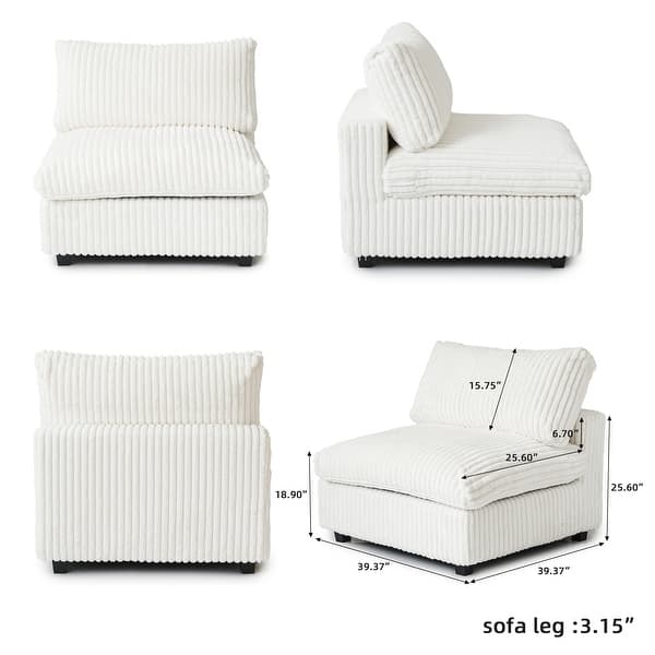 dimension image slide 7 of 10, Cloud Corner Sofa Soft Plush Upholstered Modular Sectional Sofa Down Filled Living Room Couch