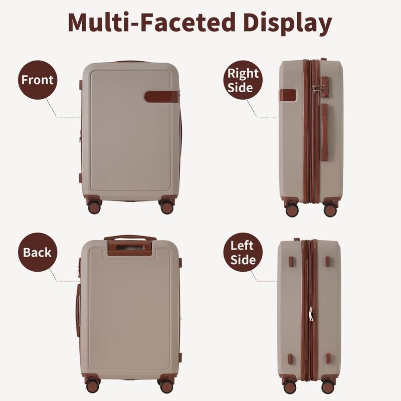 TSA-Approved Spinner Luggage Set with Packing Cubes - Expandable, Durable ABS Material, 16", 20", 24", 28" Travel Suitcases