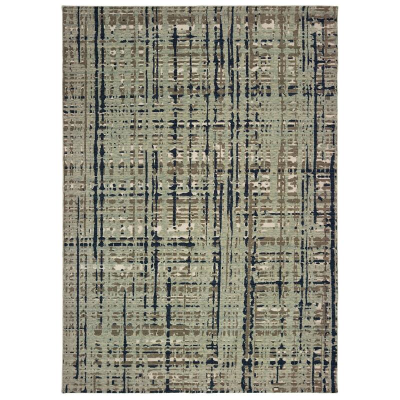 Style Haven Wool Blend Area Rug - 9'10" x 12'10" - Blue/Tan - Rectangle