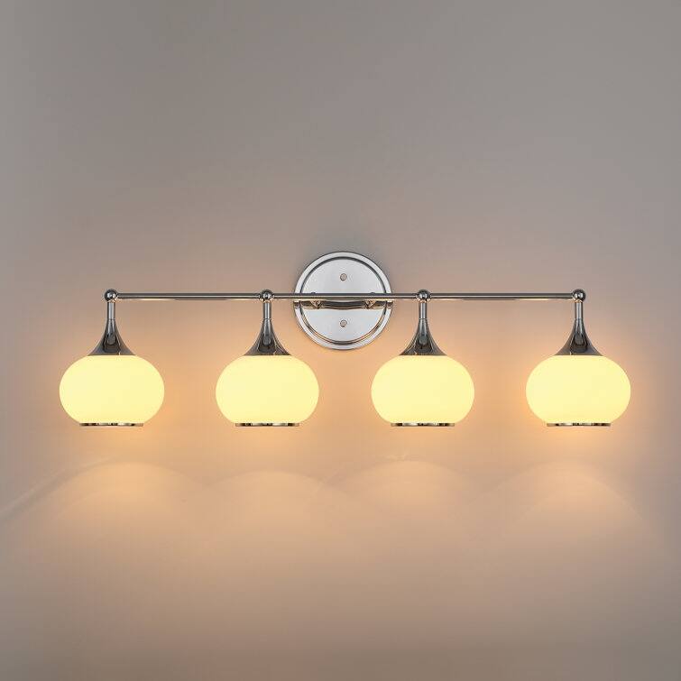 Acroma Aged Brass/Polished Chrome Finish Modern Globe Vanity Light