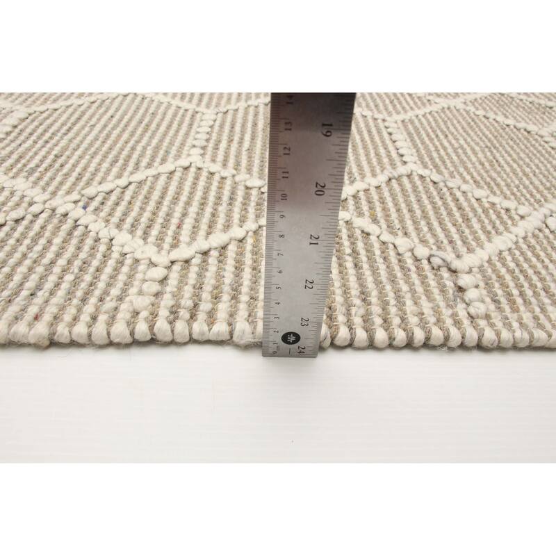 ECARPETGALLERY Braid weave Sienna Grey Wool Rug - 5'3 x 7'7
