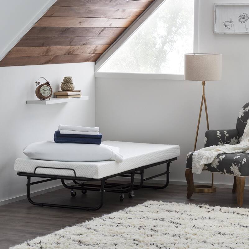 Brookside Rollaway Bed with Memory Foam Mattress - Twin XL
