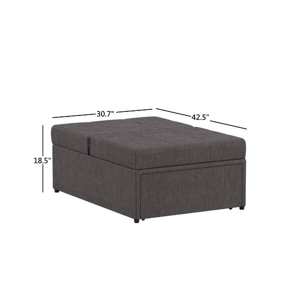 dimension image slide 1 of 2, Winchester Convertible Ottoman Sleeper Lounge by iNSPIRE Q Classic