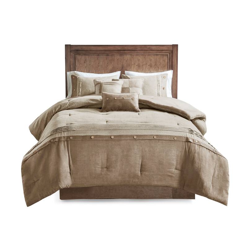 GDF Studio - Faux Suede Lodge Comforter Set with Decorative Pillows