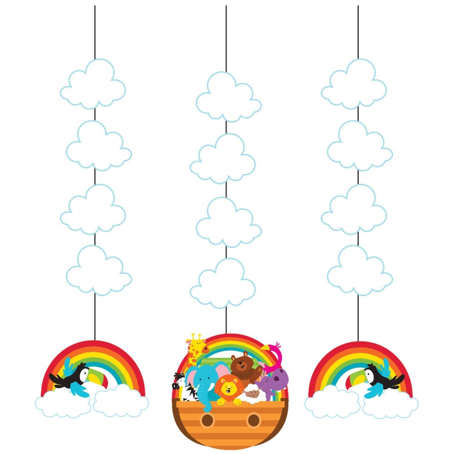 Shop Club Pack Of 18 Noah S Ark Multi Color Fun Hanging Cutout