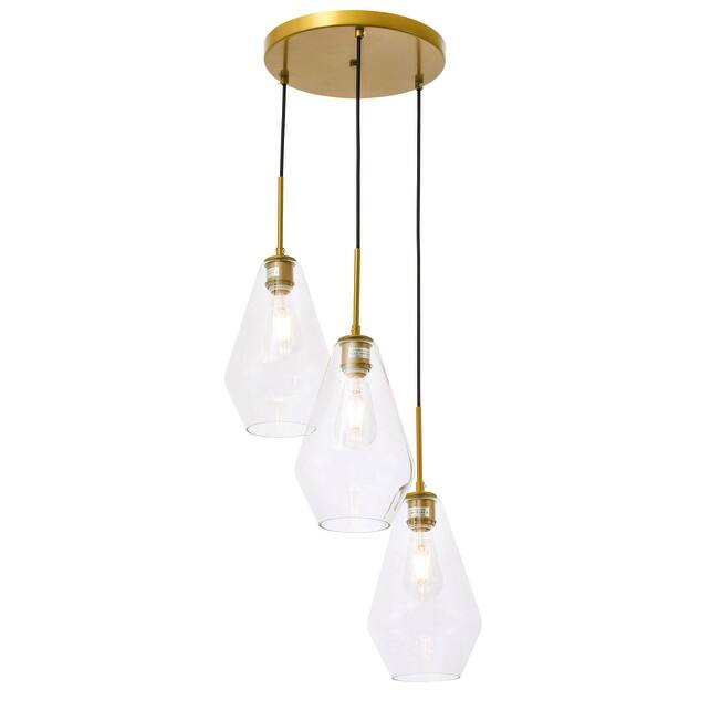 Gerald 3-light Modern Elongated Glass Hanging Pendant