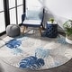 preview thumbnail 22 of 37, SAFAVIEH Cabana Leala Indoor/ Outdoor Waterproof Patio Floral Rug 4' Round - Grey/Blue