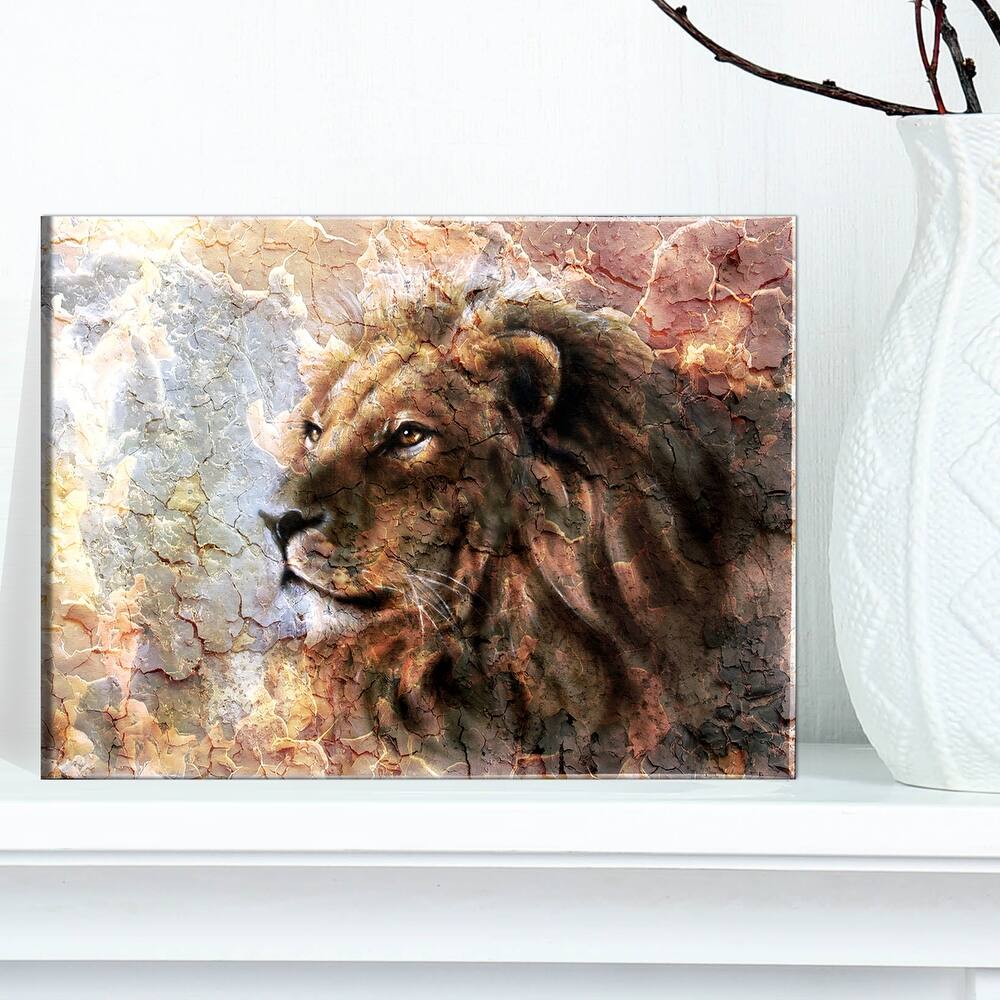 Designart "Peaceful Lion" Animal Art On Canvas