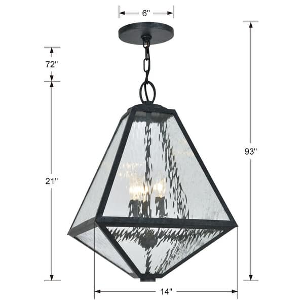 Brian Patrick Flynn for Crystorama Glacier 3 Light Black Charcoal Chandelier - 14'' W x 21'' H - 14'' W x 21'' H