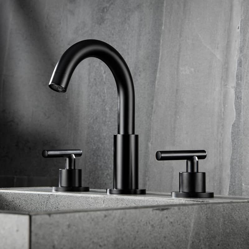 Modland 8-Inch Widespread Bathroom Faucet with Dual-Handle and 360°Swivel Spout