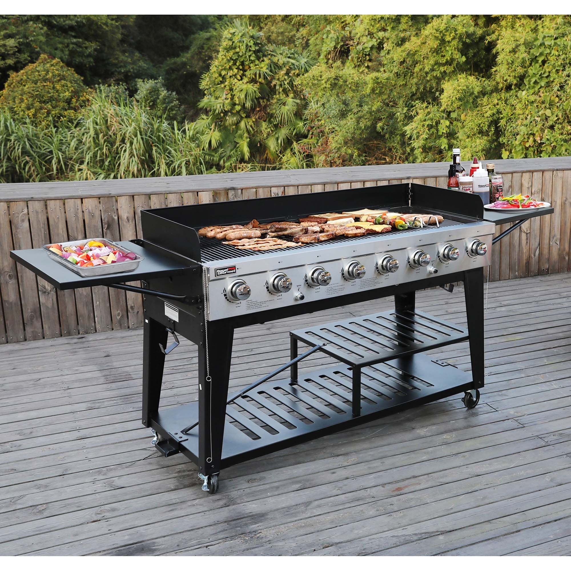 Royal Gourmet GB8001B 8-Burner Gas Grill, 104,000 BTU Grill, Black
