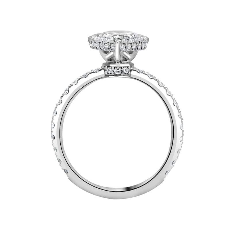Auriya 14k Gold 5 3/4ctw Pear-shaped Lab grown Halo Diamond Engagement Ring (E-F VS)