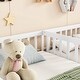 preview thumbnail 22 of 24, Twin Size Floor Bed with Fence, Guardrails, Without Door, Natural