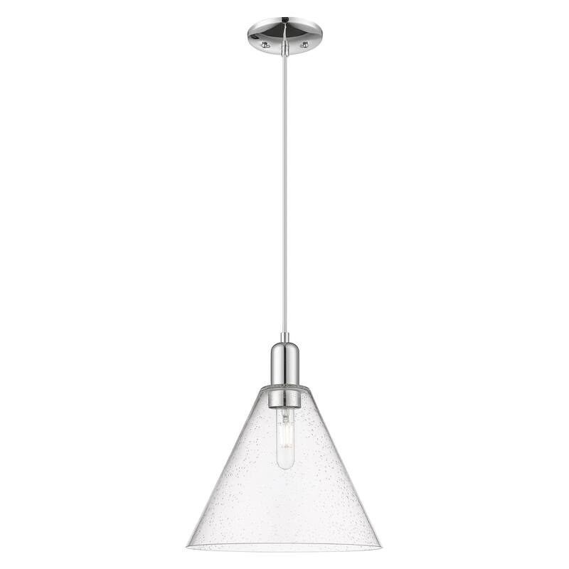 Innovations Lighting Endless Possibilities Arcadia - Berkshire Glass - 1 Light 12" Cord Hung Mini Pendant - Polished Chrome/Seedy
