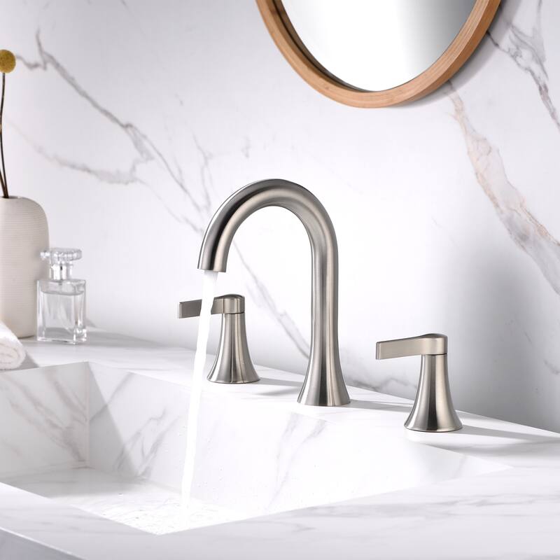 Luxier Reesley 8 in. Widespread 2-Handle Bathroom Faucet with Drain