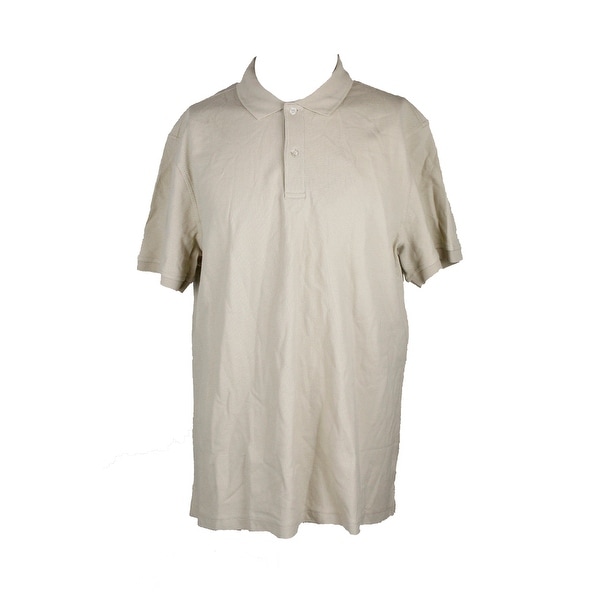 Club Room Khaki Solid Estate Performance Polo Shirt XXL