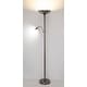 preview thumbnail 2 of 3, Saturn II 71" Torchiere Lamp w/ Touch Dimmer Reading Light, Brushed Steel - 71