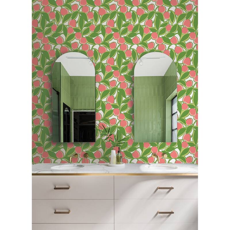 Megan Carter Talia Green Peel and Stick Wallpaper