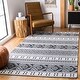 preview thumbnail 2 of 53, SAFAVIEH Augustine Serap Contemporary Cotton Rug 8' x 10' - Black/Cream - Rectangle