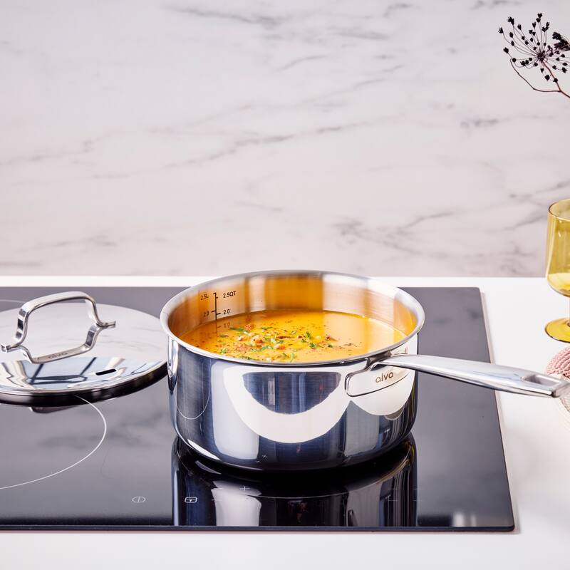 Alva Maestro Stainless Steel Saucepan with Lid with Pouring Spout