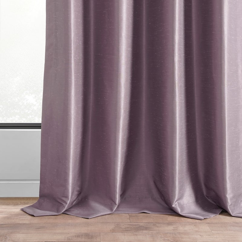 Exclusive Fabrics Textured Dupioni Faux Silk 84-inch Grommet Blackout Grommet Curtain (1 Panel) - 50 x 84