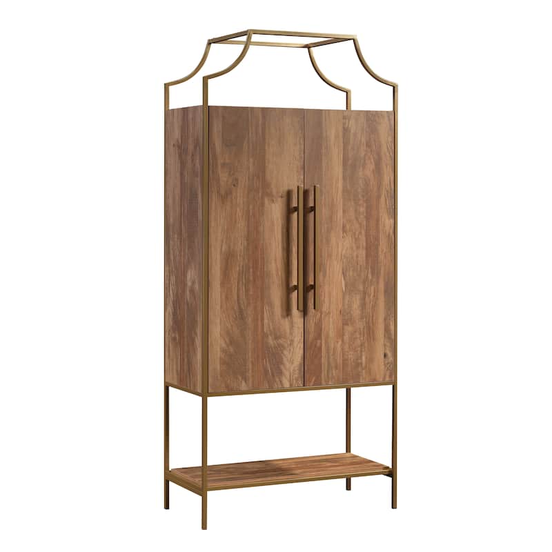 Wood Storage Cabinet with Modern Design, Brown - 31.5"W x 15.51"D x 70.87"H