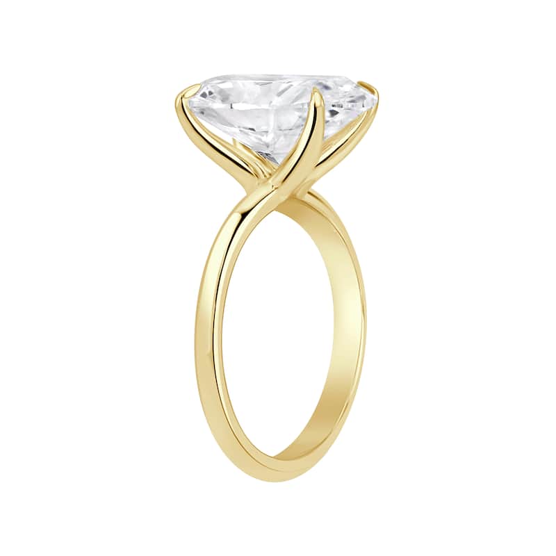 Auriya 14k Gold 6 1/2ctw Oval Lab grown Solitaire Diamond Engagement Ring (E-F VS)