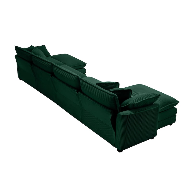 Corduroy Cloud Upholstered Modular Sectional Sofa, Free Combination