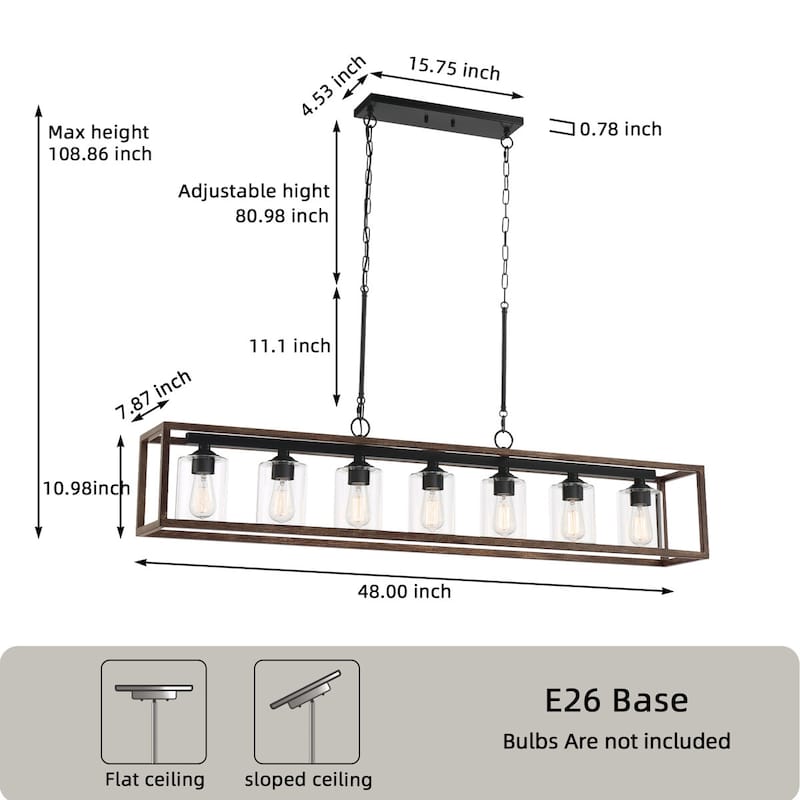 Acroma 7 Lights 52In Modern Kitchen Chandelier - UL
